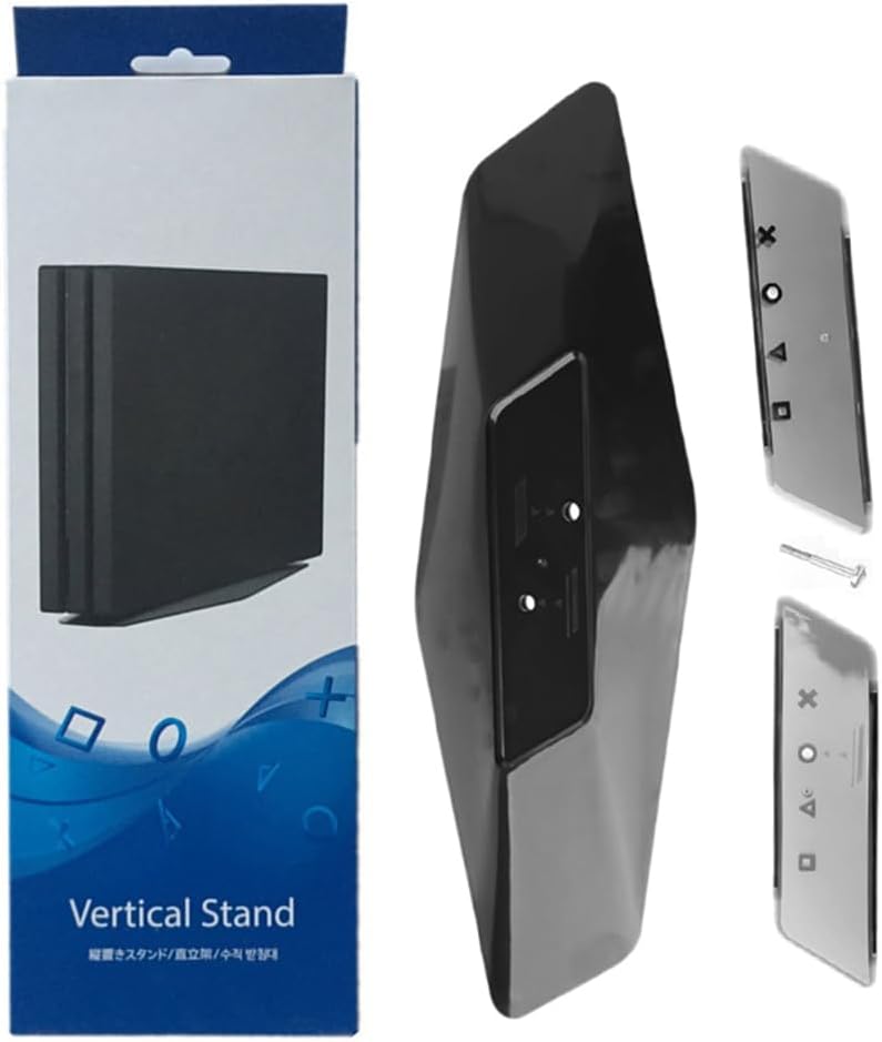 CHENXIN Vertical Stand for PS4 Slim / PS4 Pro Vertical Holder Stand Bracket Mount Base for PlayStation 4 Slim/Pro Console (Black) - Image 1